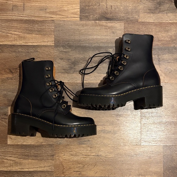Dr. Martens Shoes - Dr. Martens Leona Black Combat Boots